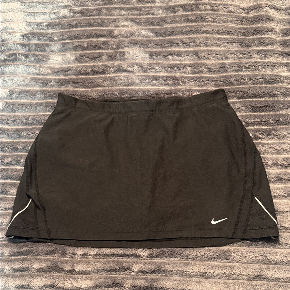Nike Black Skort with White Swoosh and Reflective Accents